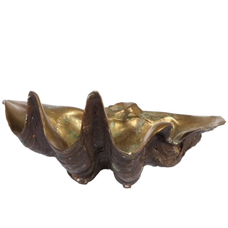 MidCentury Bronze Clamshell Cast from Nature at 1stDibs