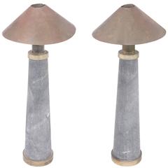 Pair of Rare "Lighthouse Table Lamps" Clad in Shagreen by Karl Springer