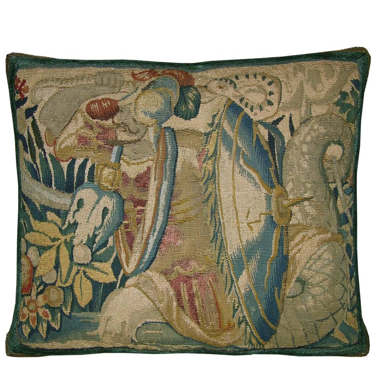 Antique Brussels Baroque Tapestry Pillow ca 17th century at 1stDibs
