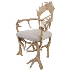 Vintage French Antler Armchair