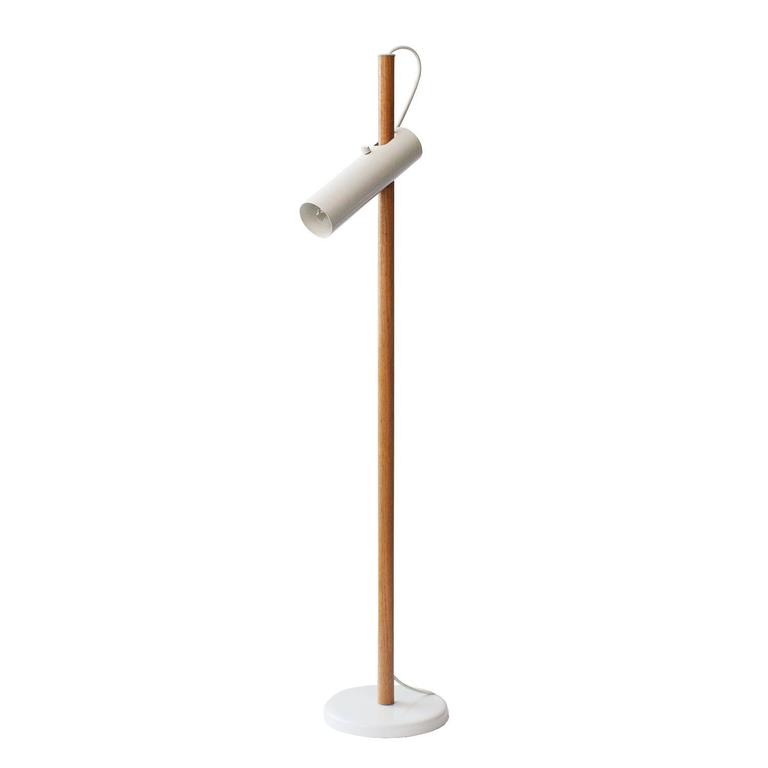 Modernist White Enamel and Oak Floor Lamp at 1stdibs Modernist White Enamel and Oak Floor Lamp at 1stdibs