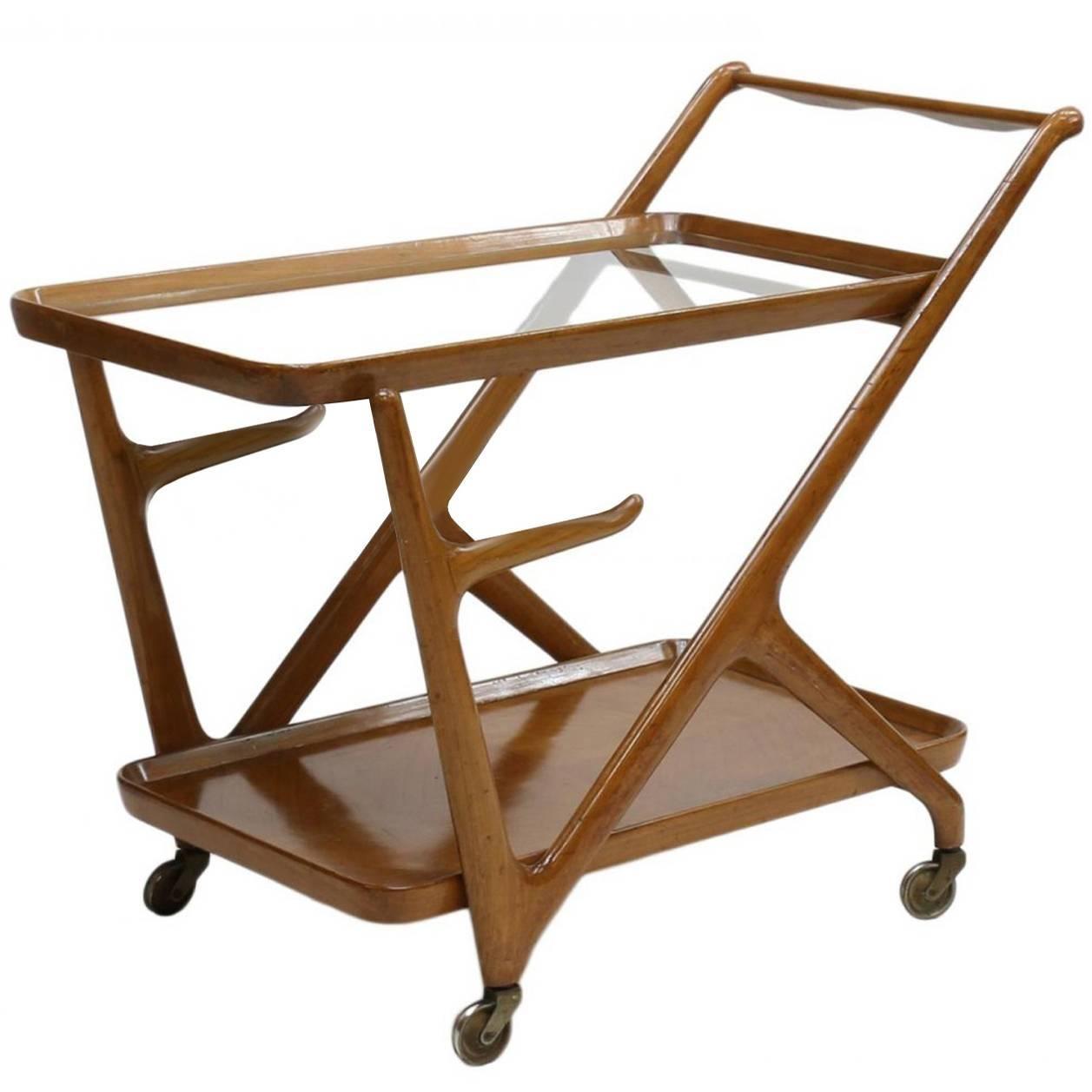 Italian 1950s Bar Cart Designed by Cesare Lacca for Cassina For Sale