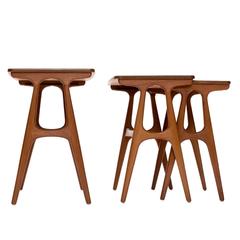 Erling Torvits Teak Nest of Tables, Danish Design 1959
