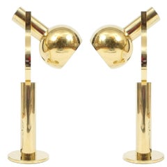 Pair of Articulate Refurbished Brass Desk Lamps by Staff, Germany, 1970