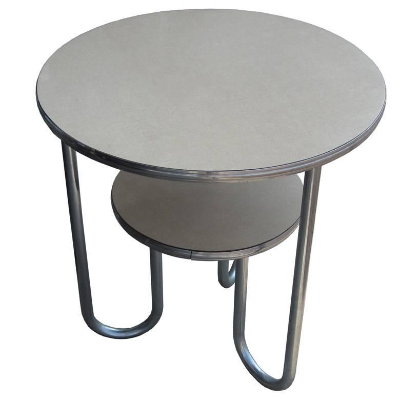 1 Wolfgang Hoffmann for Royal-Chrome Art Deco Tiered Side Table