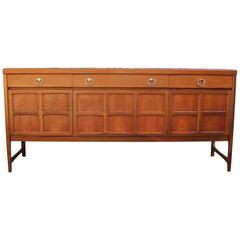 Handsome Mid Century Modern Mahgony and Teak Sideboard with Chrome Hardware