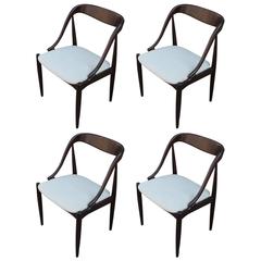 Sculptural Set of Four Dining Chairs by Johannes Anderson
