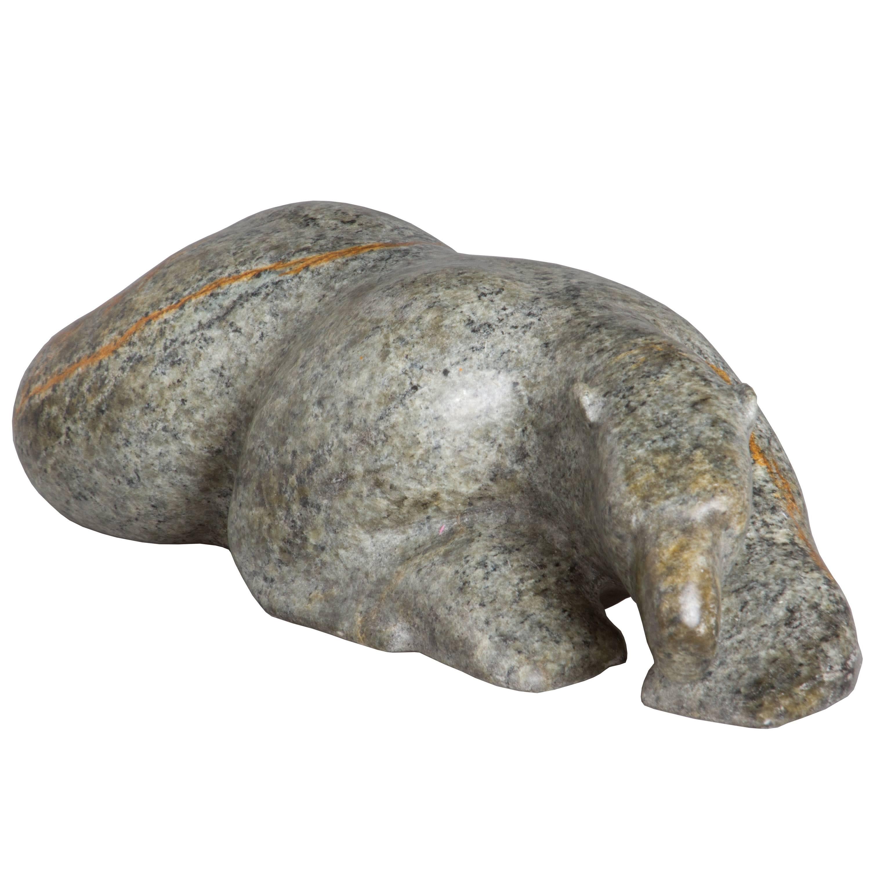 Sleeping Bear Carved Inuit Sculpture For Sale
