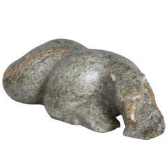 Sleeping Bear Carved Inuit Sculpture