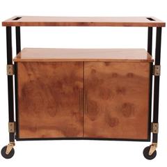 Phenomenal Figural Burl Wood Bar Cart by Romweber