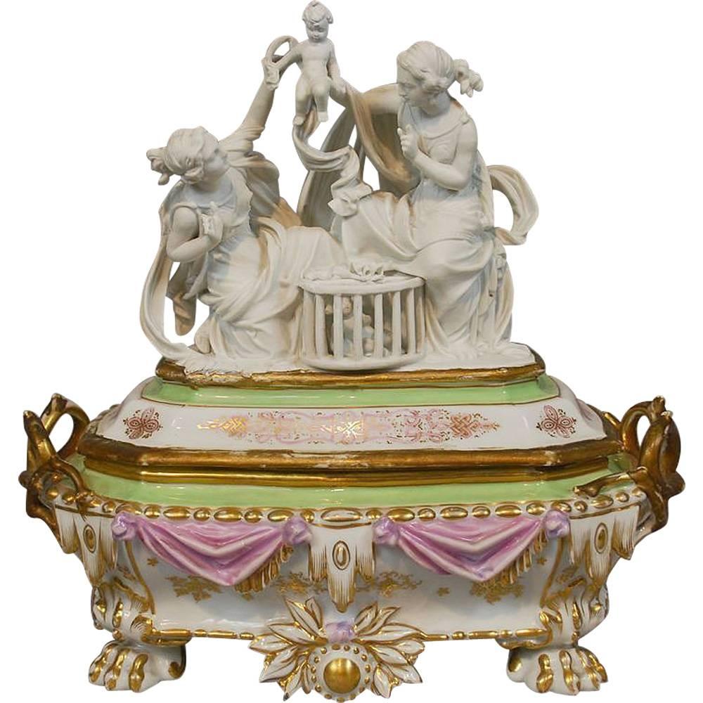 Large Parian Porcelain Figure of Paris with the Golden Apple at 1stDibs