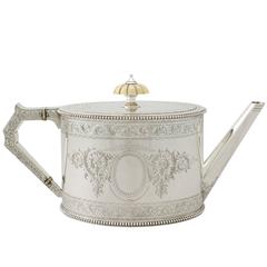 Sterling Silver Teapot by Elikington & Co Ltd, Antique Victorian