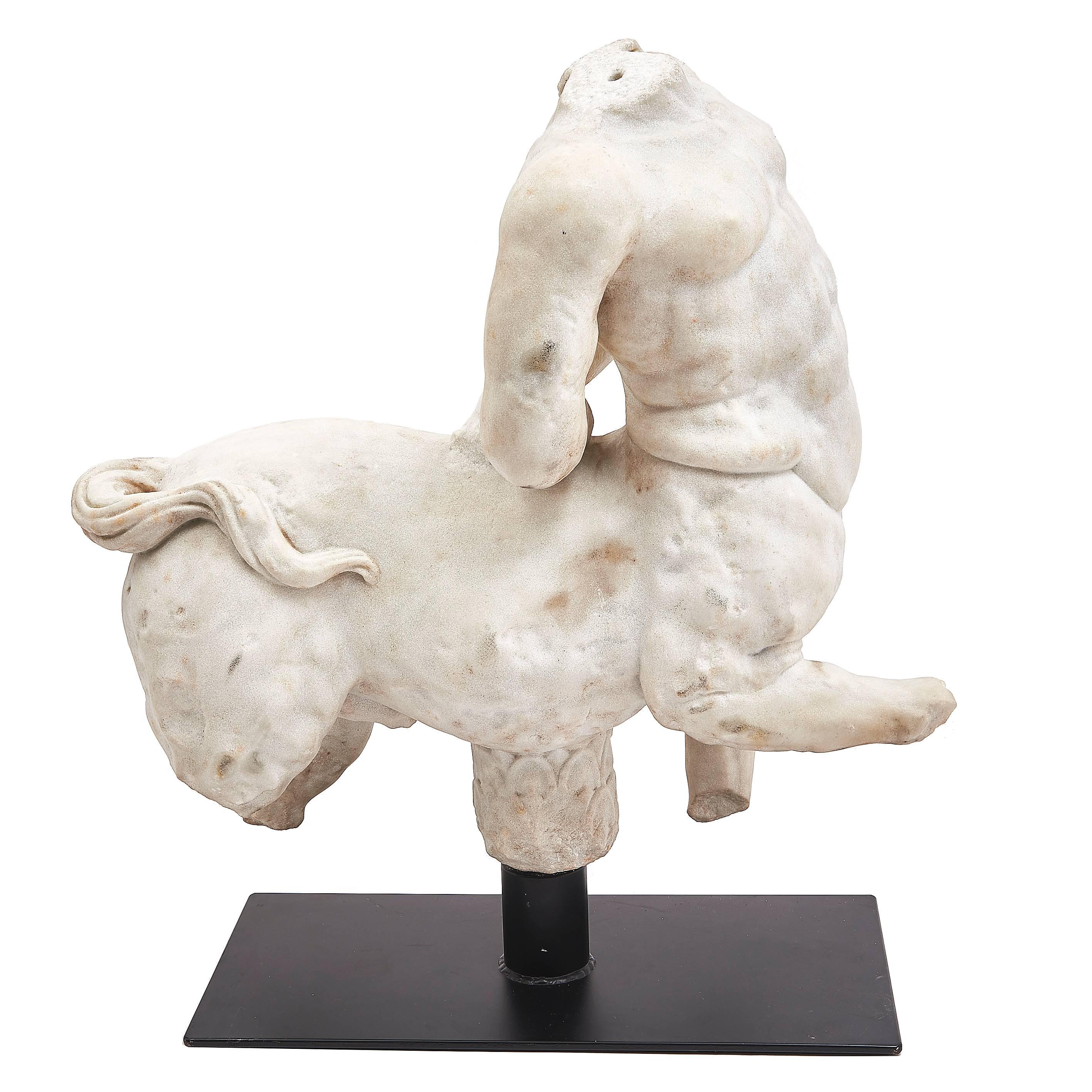 Italian Carved Marble Torso of the 'Older' Furietti Centaur, circa 1860