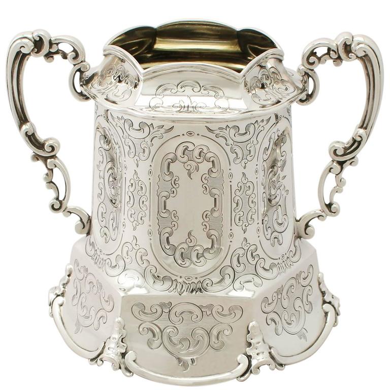 Sterling Silver Sugar Bowl, Antique Victorian For Sale at 1stdibs