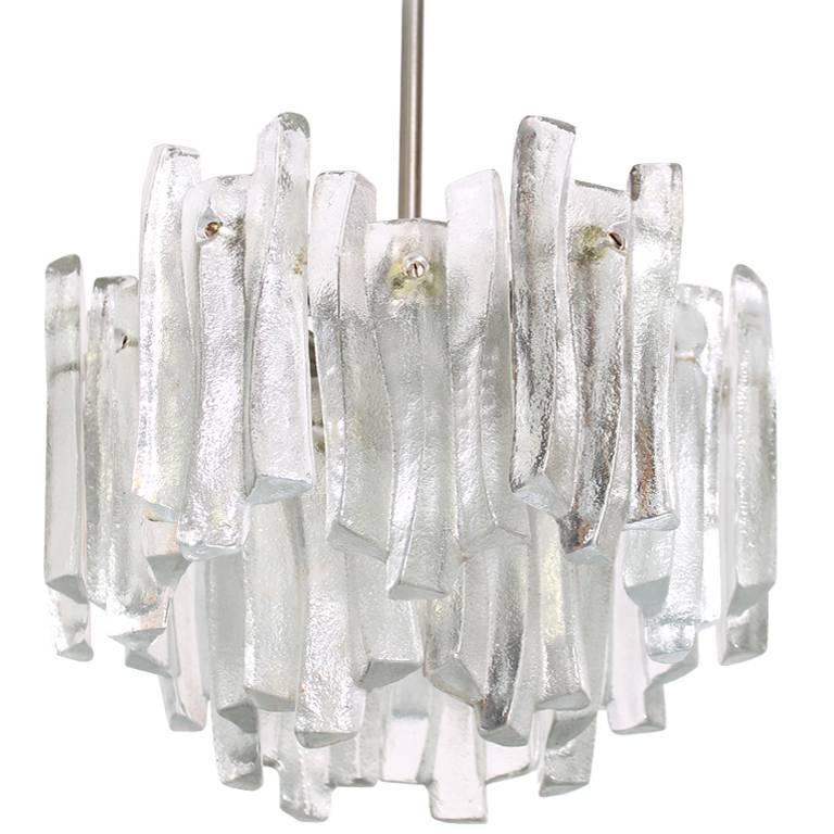 Kalmar Chandelier With Massive Iceglass Parts Austria 1970s Frosted Glass For At 1stdibs Kalmar Chandelier With Massive Iceglass, Chandelier Parts Glass