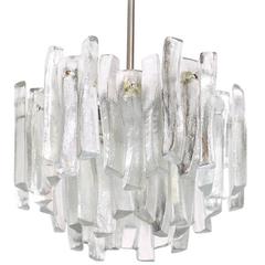 Kalmar Chandelier with Massive Iceglass Parts, Austria, 1970s, Frosted Glass 7