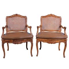 1930s Custom Pair of Louis XV Style Fauteuils