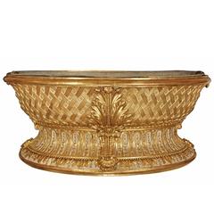 French Early 19th Century Louis XVI Style Patinated and Giltwood Planter 4