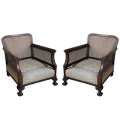 Pair of Antique English Bergere Chairs