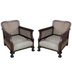 Pair of Antique English Bergere Chairs
