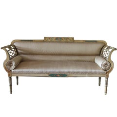 Antique Hand-Painted French Empire Settee