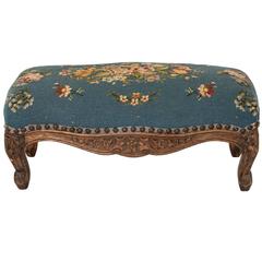 Lovely French Needlepoint Foot Stool