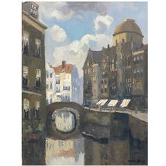 'Bruges Canal' Painting by Chris Soer