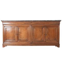 French 19th Century Marble-Top Walnut Louis Philippe Enfilade