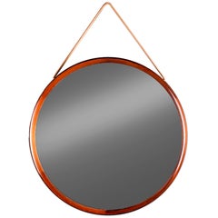 Round Mirror in Rosewood by Uno & ÖSten Kristiansson for Luxus
