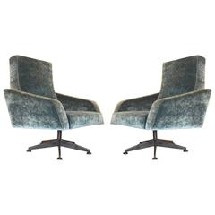 Pair of Swivel Lounge Chairs, Italy, 1960s