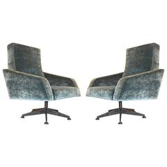 Pair of Swivel Lounge Chairs, Italy, 1960s