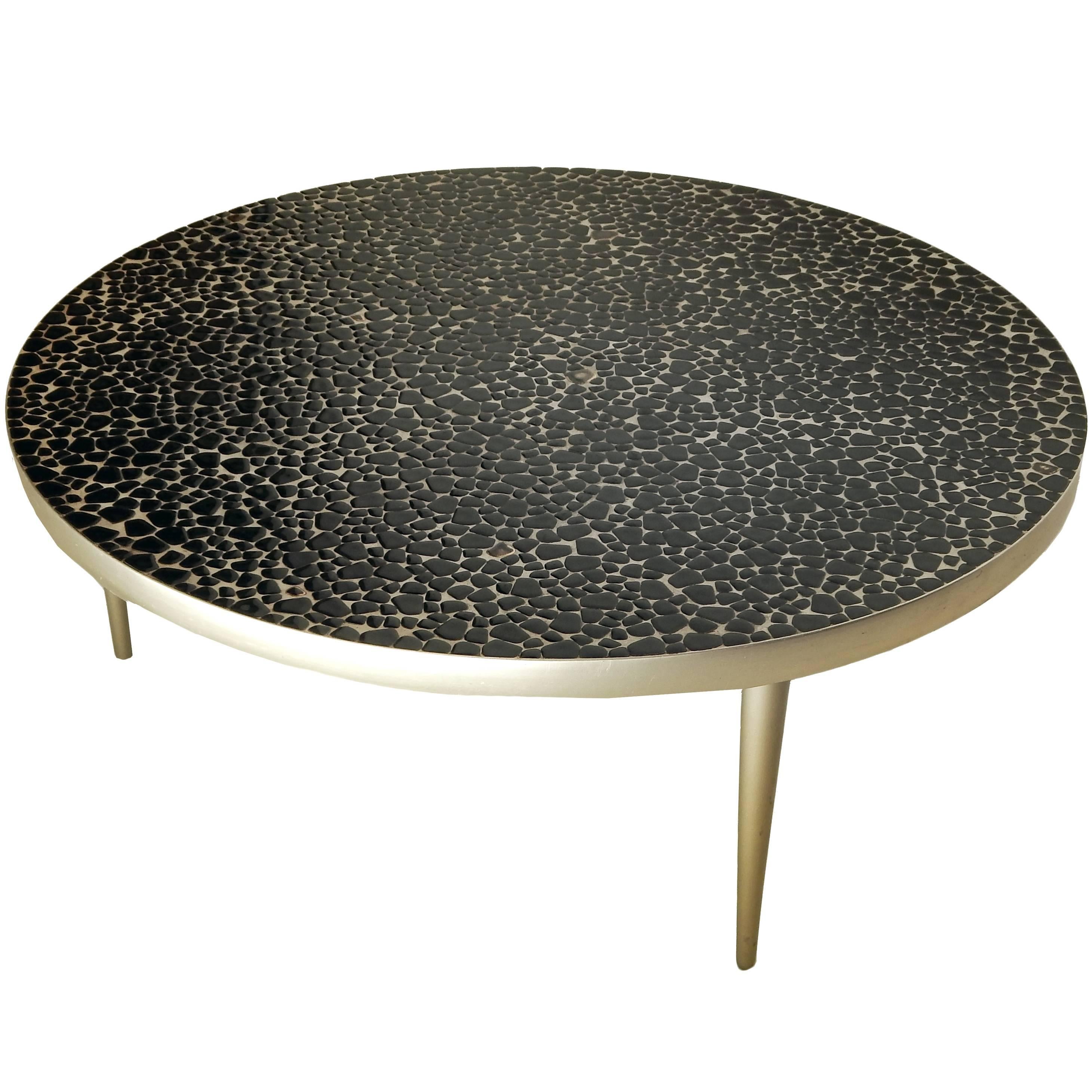 Mid-Century Mosaic Tile Coffee Table For Sale
