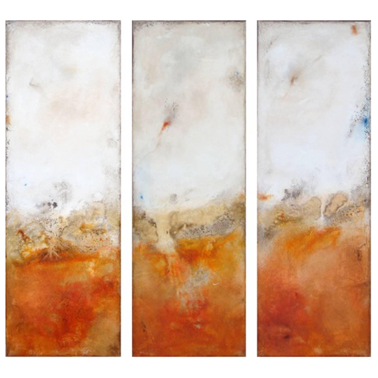 Mixed Media Triptych on Canvas by Michelle WIlliams For Sale