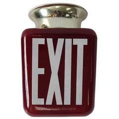Vintage 1930s American Double-Sided Ruby Red Exit Light