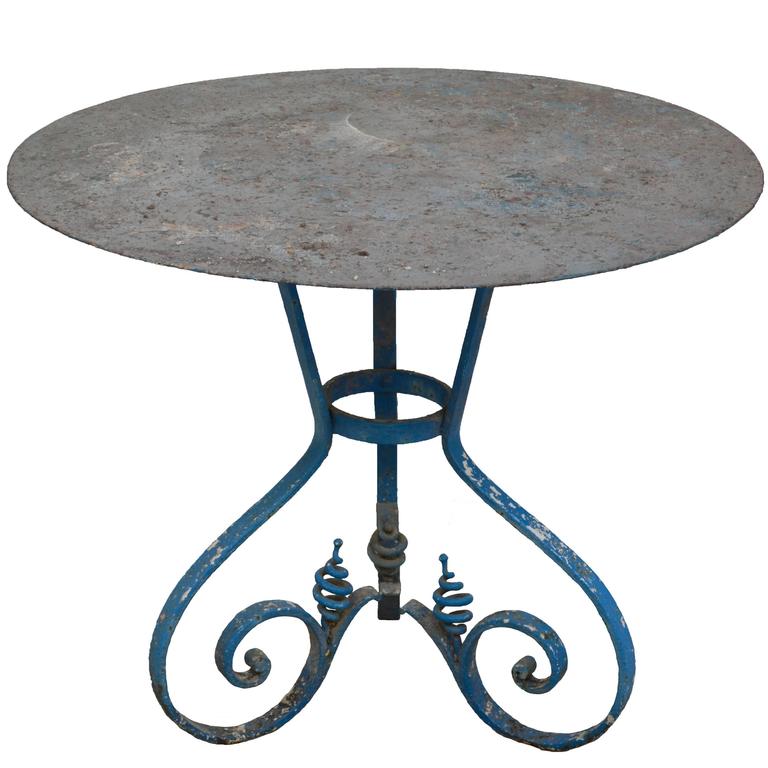 French Wrought Iron Garden Table For Sale at 1stdibs