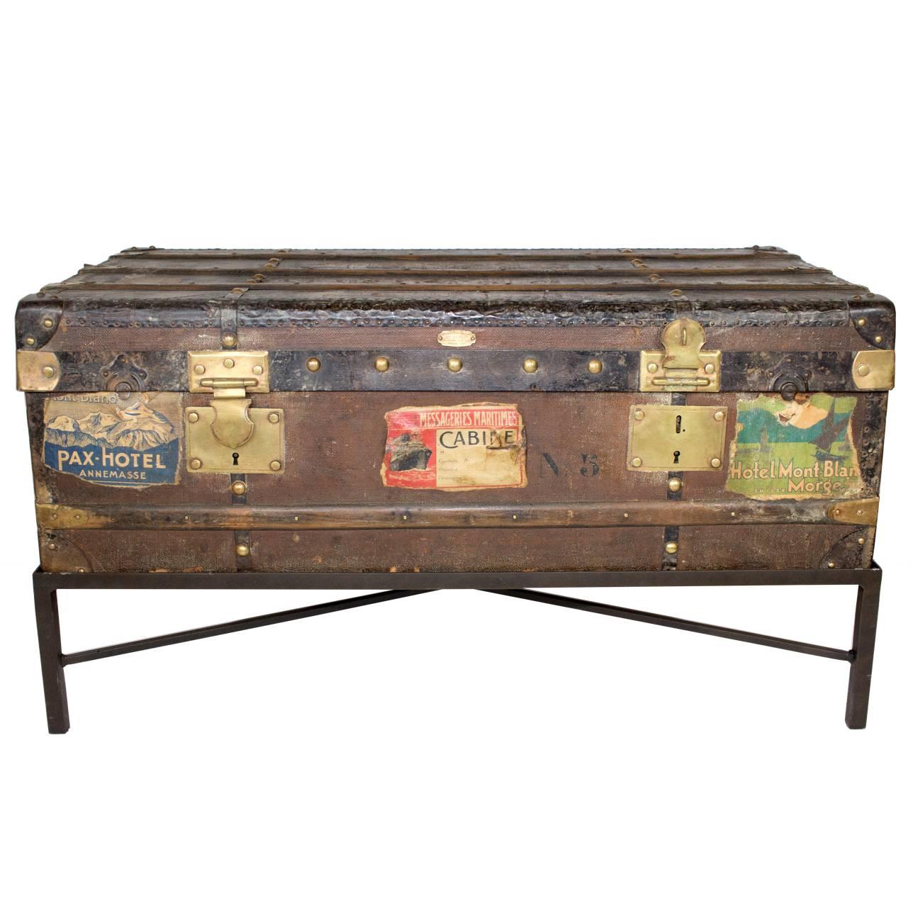 19th Century Au Depart French Trunk Coffee Table