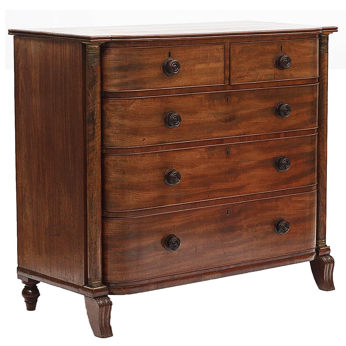 19th Century Mahogany Bow Front Chest