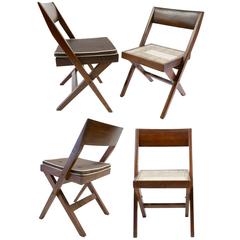 Four Pierre Jeanneret Library Chairs