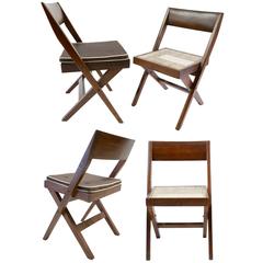 Four Pierre Jeanneret Library Chairs 