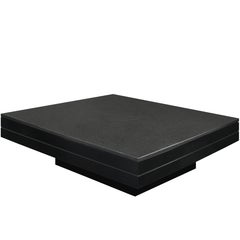 Retro Square Coffee Table with Thick Black Granite Top by Juan Montoya