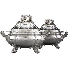 Paul Storr Pair of Antique Silver Tureens, circa 1826 3