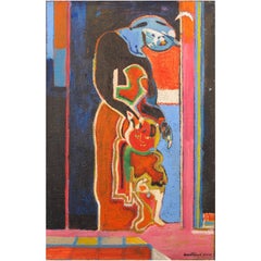 Painting "Maternity, 1983" by the Artist Pierre Courtens
