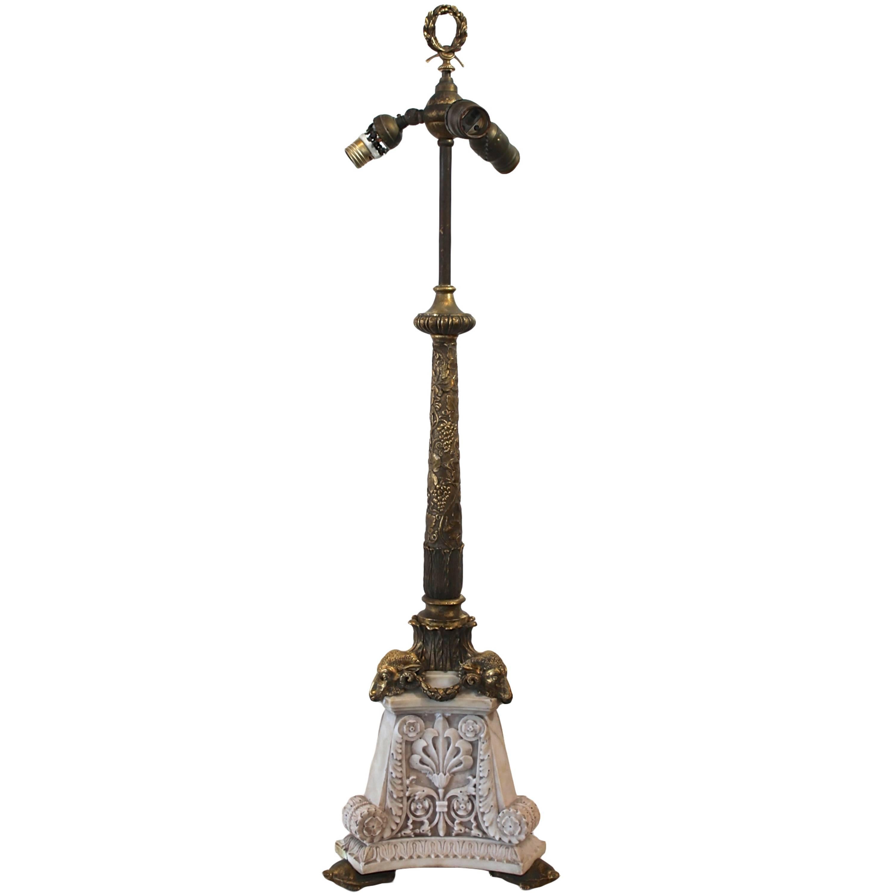 Edward F. Caldwell & Co. Marble and Gilt Bronze Table Lamp, New York For Sale