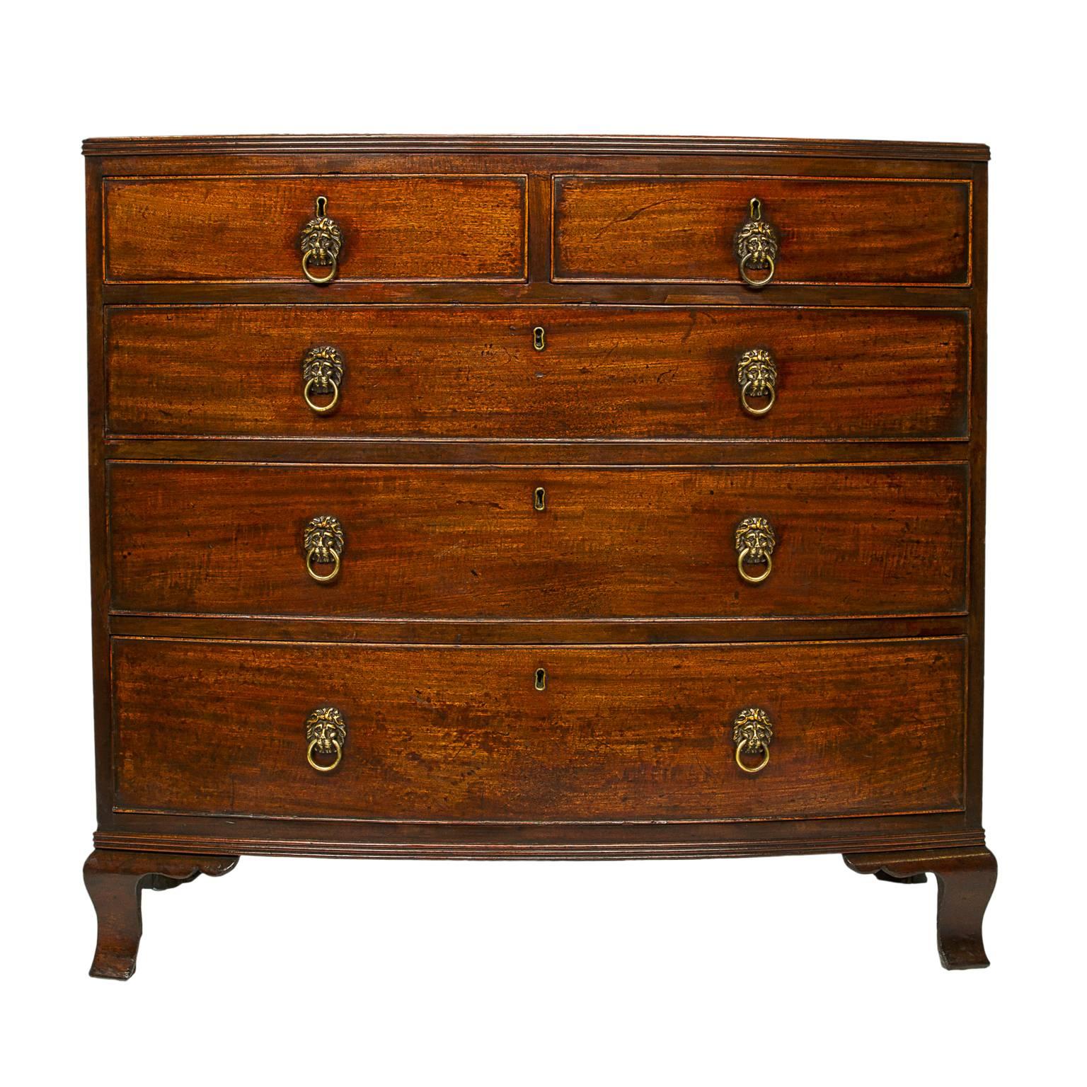 Georgian Mahogany Bow Front Chest of Drawers, circa 1780