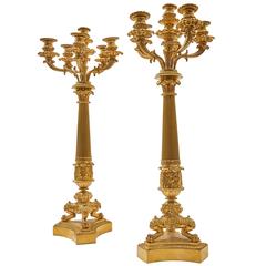 Pair of French Charles X Ormolu Candelabra, circa 1830