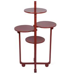 Red Lacquered Multi-Tier Stand, German, circa 1930