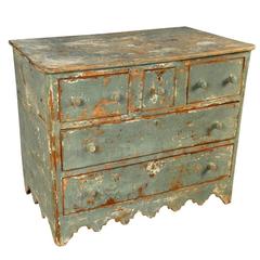 Antique 18th Century Painted Commode From Portugal