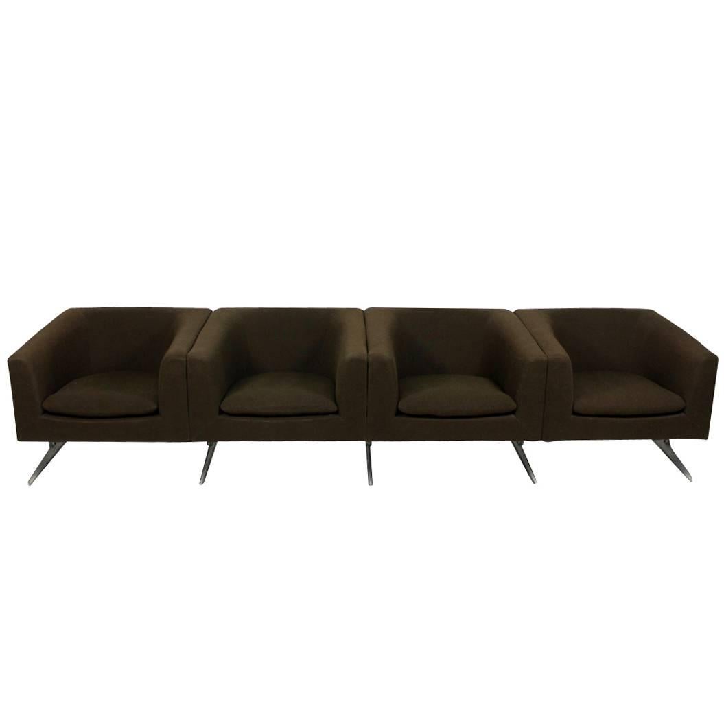 1960s Sofa Mod. 630 by Geoffrey Harcourt for Artifort Modular Seating Metal Base For Sale