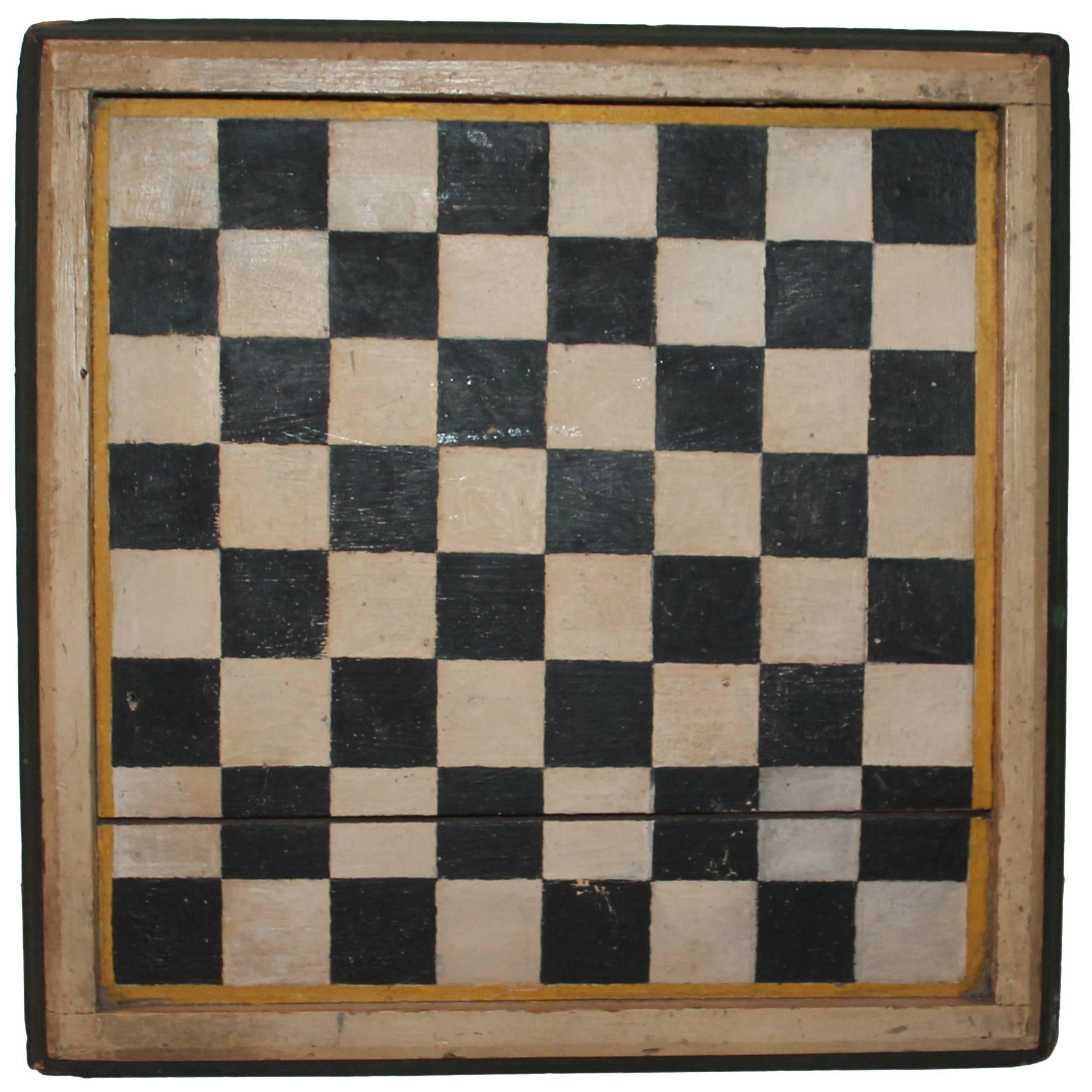 19th Century Original Painted Game Board from New England