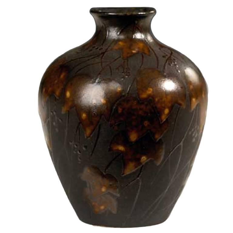 Charles Pihan, Manufacture Nationale de Sèvres, an Art Nouveau Vase, Signed For Sale